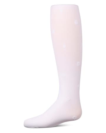 Memoi Daisy Flower Flocked Tights - MKF-4111