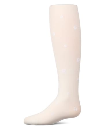 Memoi Daisy Flower Flocked Tights - MKF-4111
