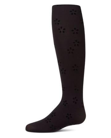 Memoi Confetti Flower Flocked Tights - MKF-4115