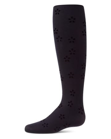 Memoi Confetti Flower Flocked Tights - MKF-4115