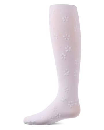 Memoi Confetti Flower Flocked Tights - MKF-4115