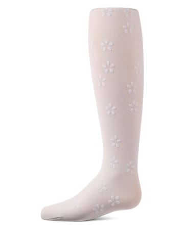 Memoi Confetti Flower Flocked Tights - MKF-4115