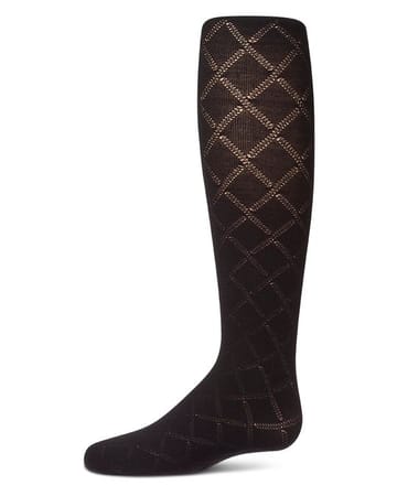 Memoi Drop Stitch Diamond Cotton Tights - MKF-4124
