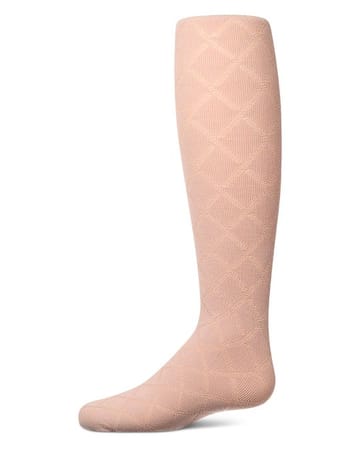 Memoi Drop Stitch Diamond Cotton Tights - MKF-4124