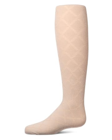 Memoi Drop Stitch Diamond Cotton Tights - MKF-4124