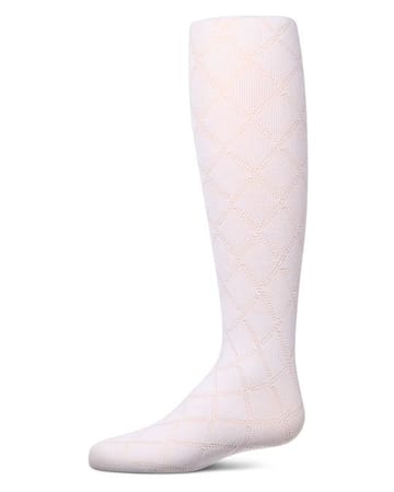 Memoi Drop Stitch Diamond Cotton Tights - MKF-4124