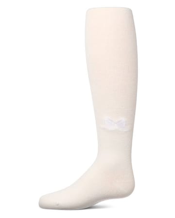 Memoi Luxe Shine Bow Cotton Tights - MKF-4135