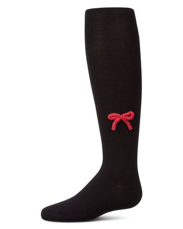 Memoi Knit Bow Cotton Tights - MKF-4137