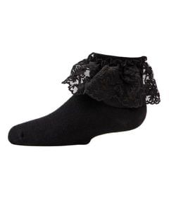 Memoi Petite Floral Lace Cotton Blend Anklet Socks - Mkf-6028