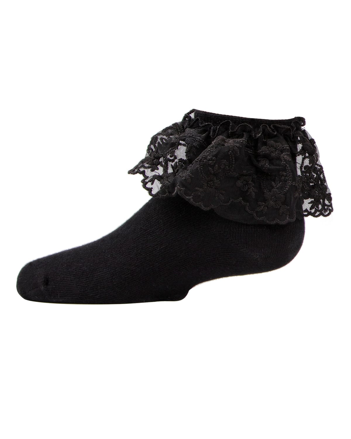 Memoi Petite Floral Lace Cotton Blend Anklet Socks - Mkf-6028
