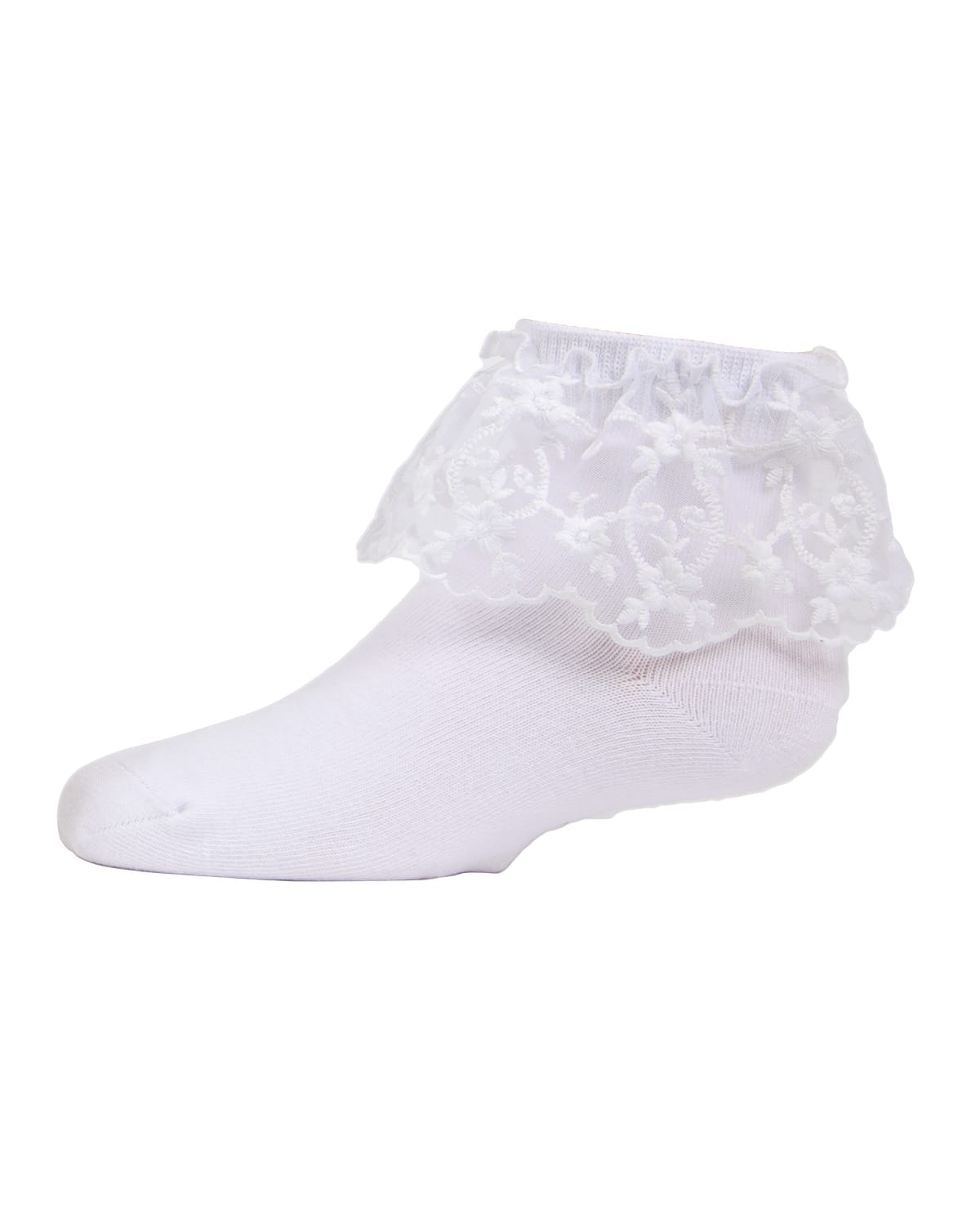 Memoi Petite Floral Lace Cotton Blend Anklet Socks - Mkf-6028