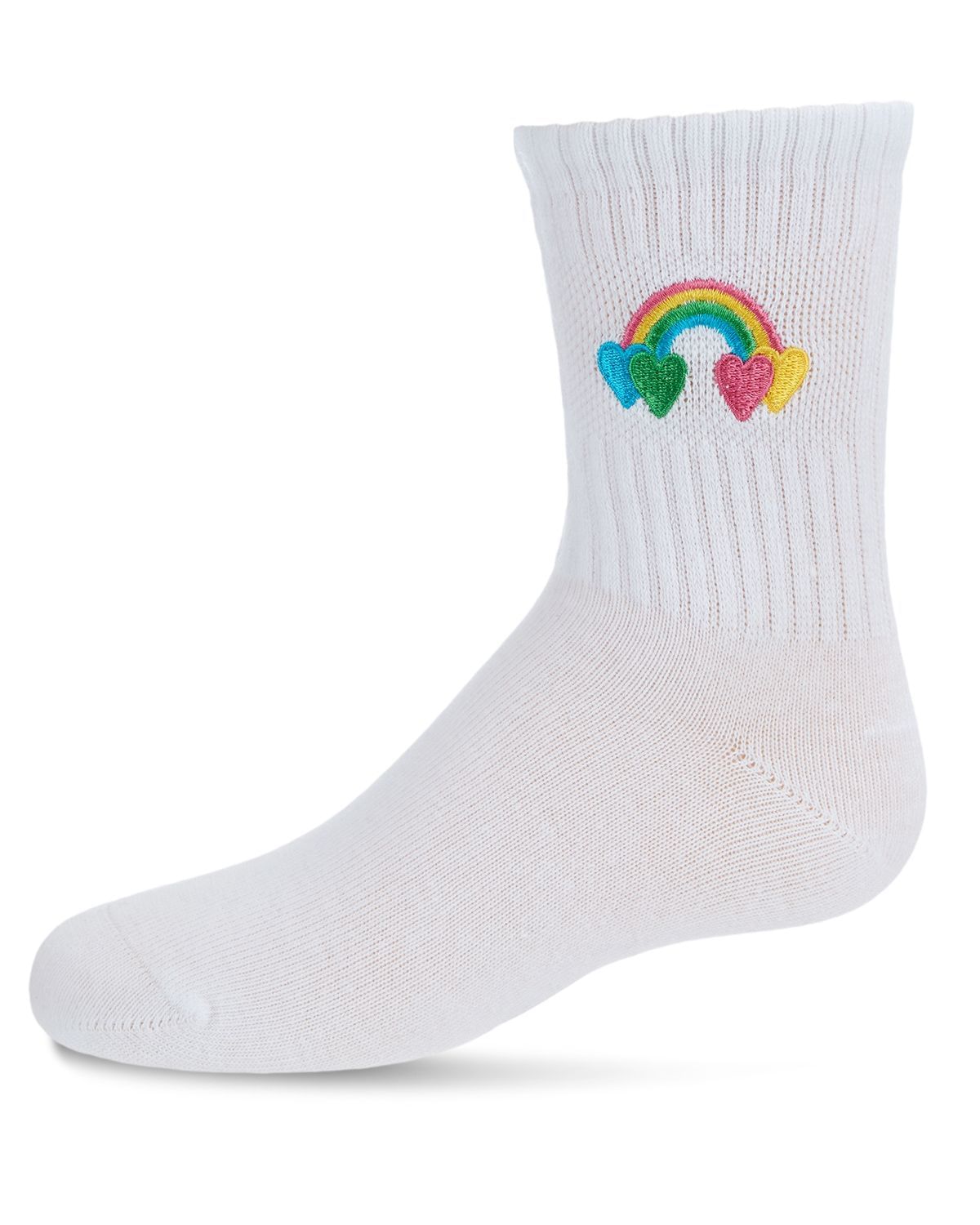 Memoi Rainbow Patch Kids Cotton Blend Crew Sock