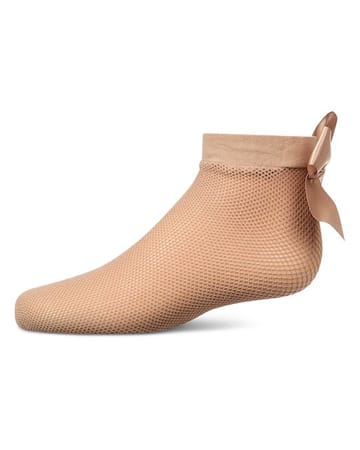 Memoi Fishnet Bow Anklet - MKF-6127