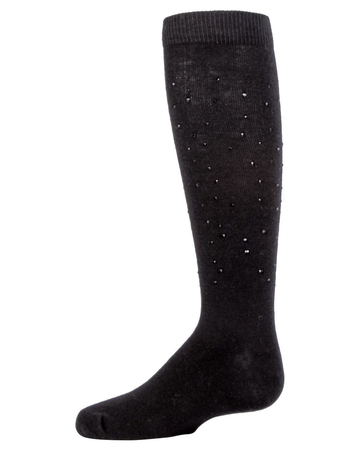 Memoi Jazzy Jeweled Girls Cotton Blend Knee Socks