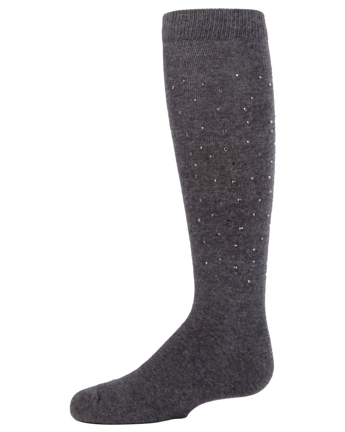 Memoi Jazzy Jeweled Girls Cotton Blend Knee Socks