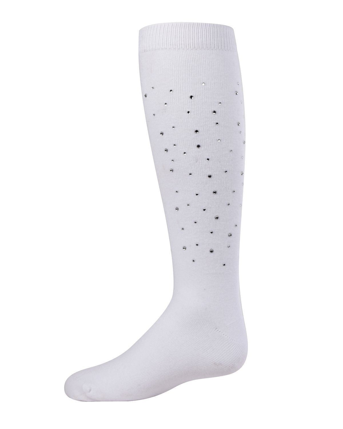 Memoi Jazzy Jeweled Girls Cotton Blend Knee Socks