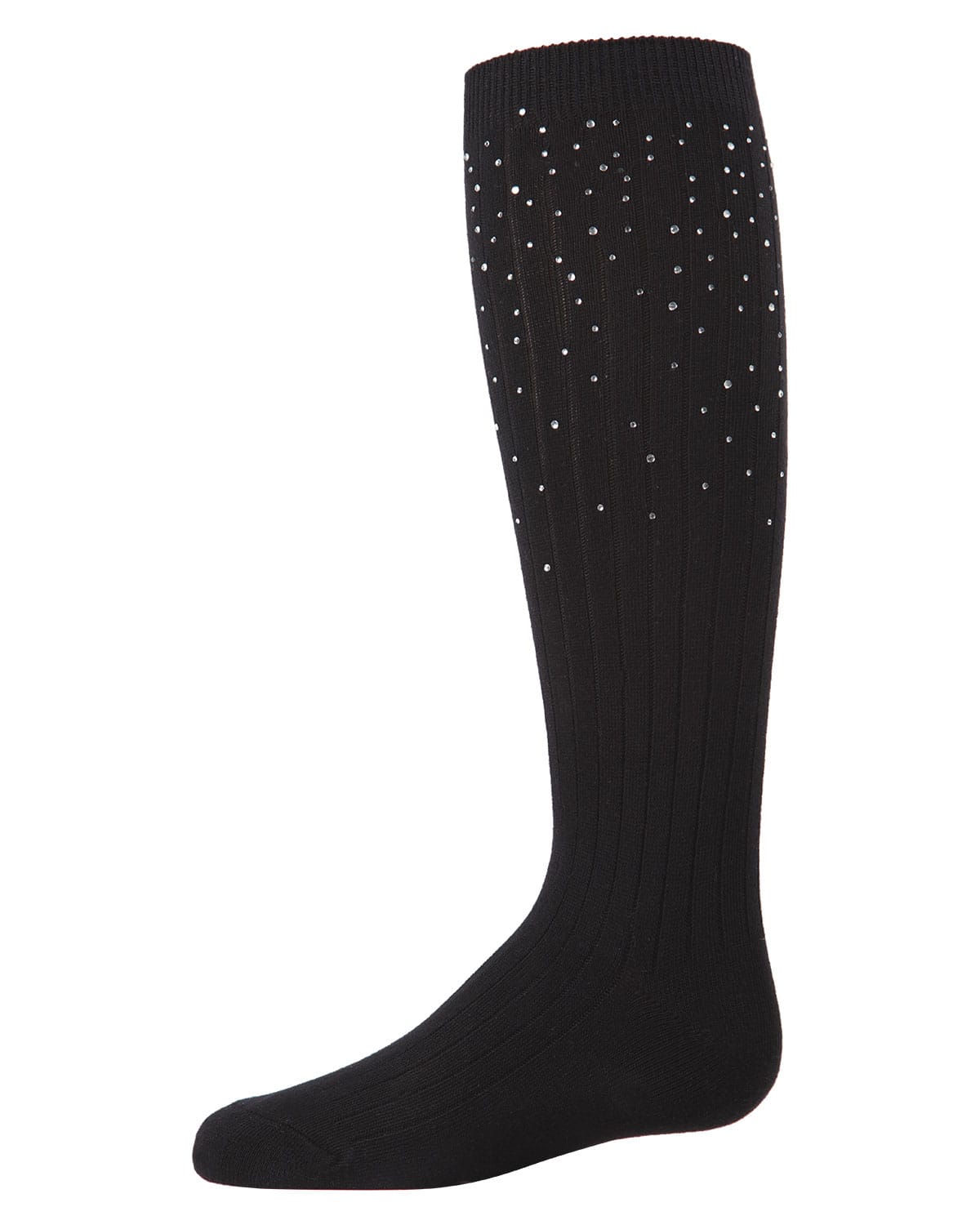 Memoi Girls Ribbed Gemstone Knee High Socks - Mkf-7051