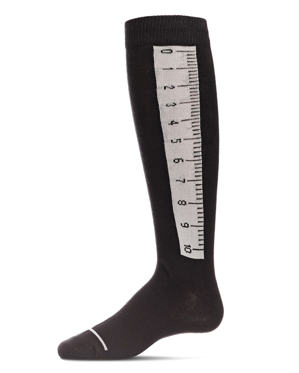Memoi Cotton Blend Ruler Knee High Socks - Mkf-7115