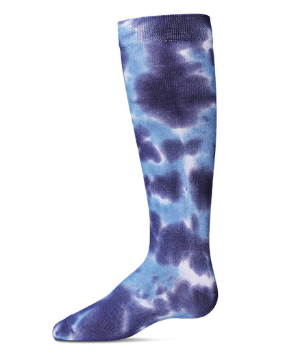 Girls Bleached Tie Dye Cotton Blend Knee High Socks