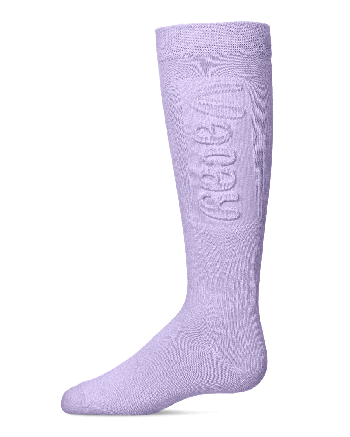 Girls Embossed VACAY Cotton Blend Knee High Socks