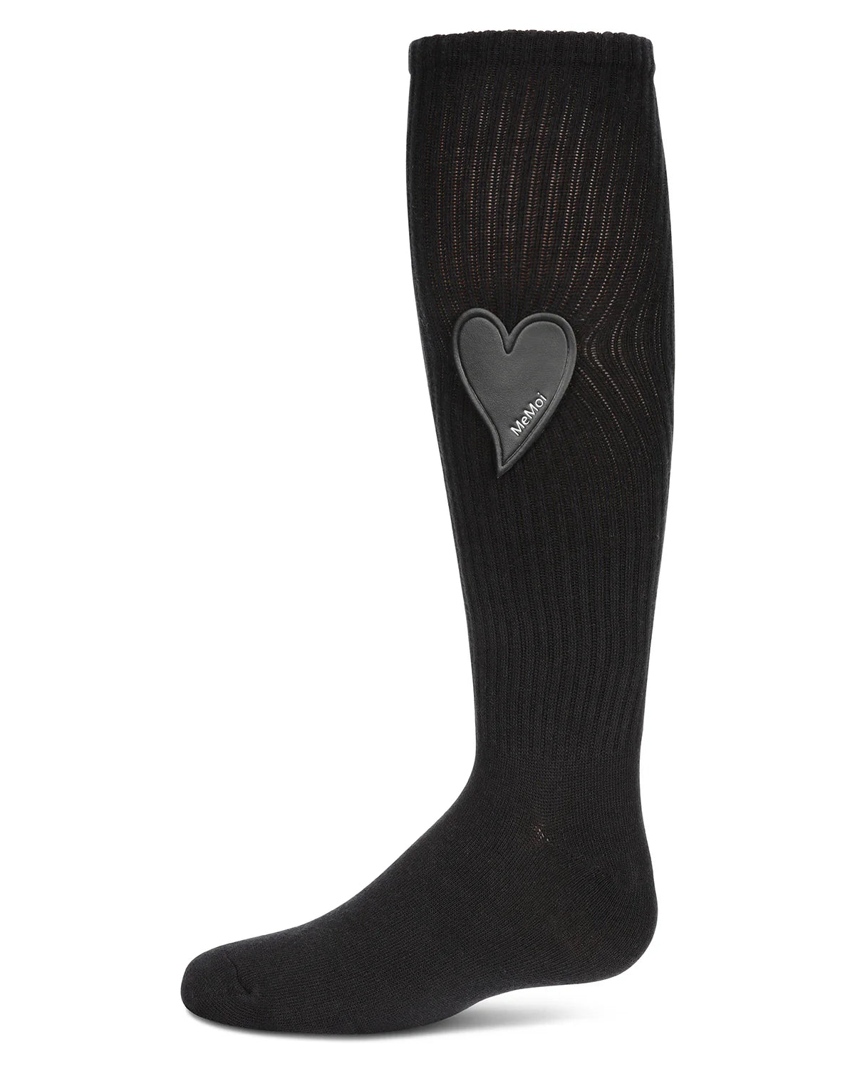 Memoi Heart Patch Knee High - Mkf-7135