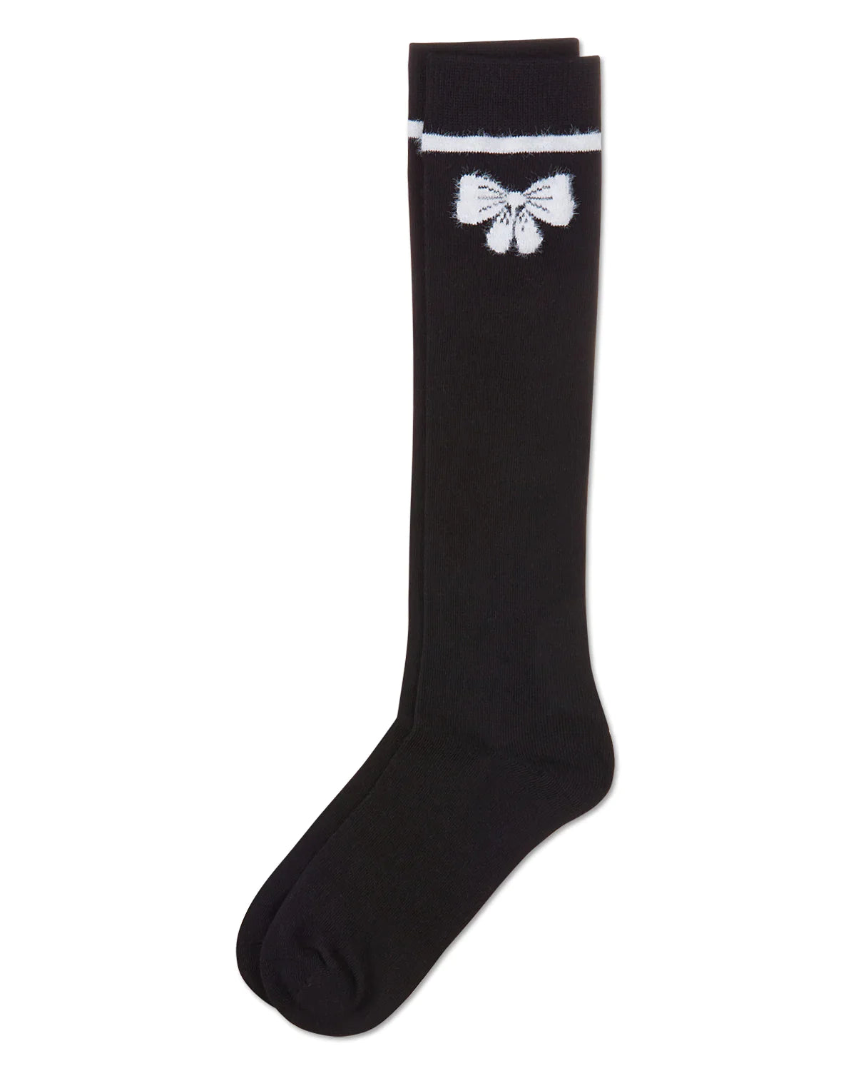 Girls' Fuzzy Bow Knee High Socks