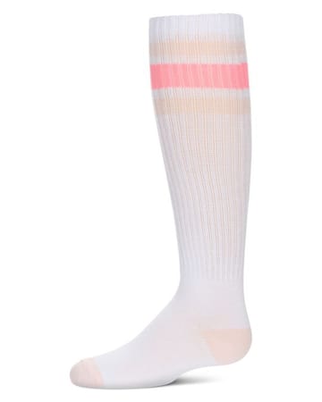 Memoi Girls Neon Stripe Knee High Socks - Mkf-7154