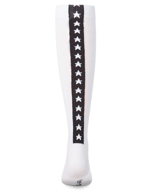 Memoi Girls Star Backed Knee High Socks - Mkf-7157