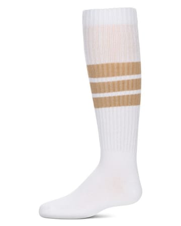 Memoi Girls Triple Stripe Knee High Socks - Mkf-7164