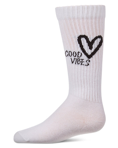 Memoi Good Vibes Heart Knee High - MKF-7228