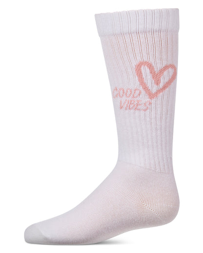 Memoi Good Vibes Heart Knee High - MKF-7228