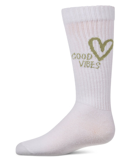 Memoi Good Vibes Heart Knee High - MKF-7228