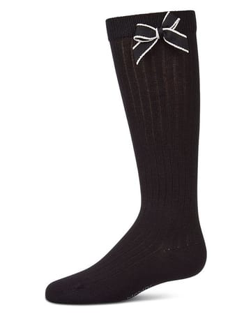 Memoi Two Tone Bow Knee High - MKF-7260
