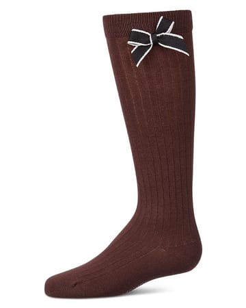 Memoi Two Tone Bow Knee High - MKF-7260