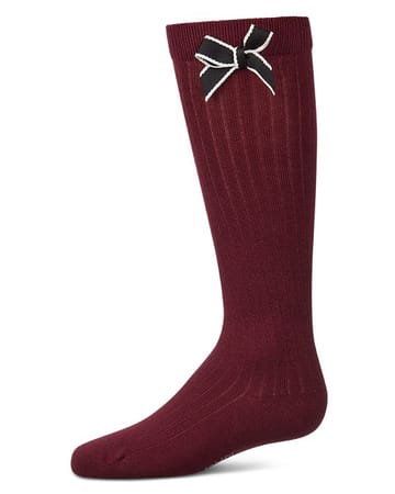 Memoi Two Tone Bow Knee High - MKF-7260