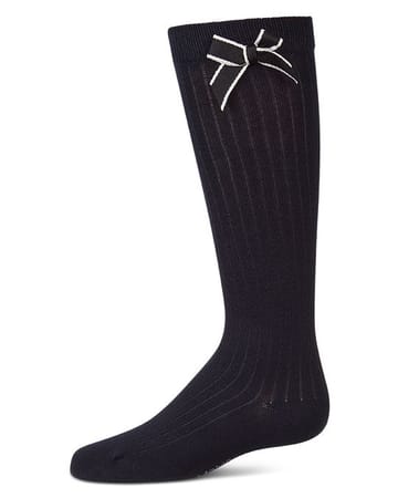 Memoi Two Tone Bow Knee High - MKF-7260