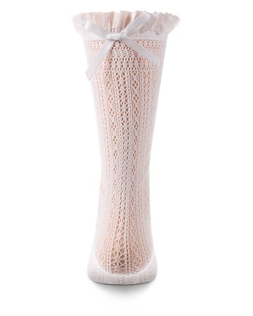 Memoi Crochet Bow Knee High - MKF-7263