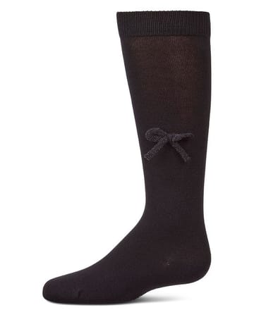 Memoi Knit Bow Cotton Knee High - MKF-7278