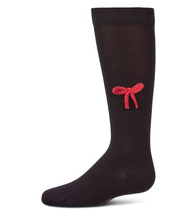 Memoi Knit Bow Cotton Knee High - MKF-7278