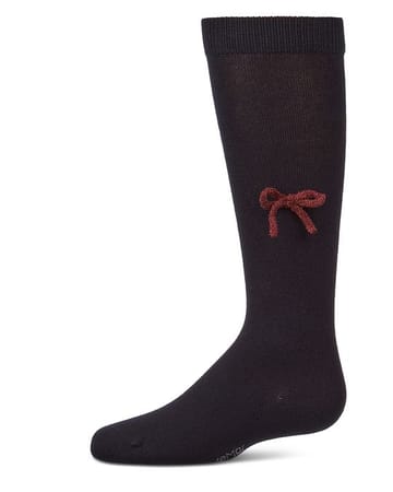 Memoi Knit Bow Cotton Knee High - MKF-7278