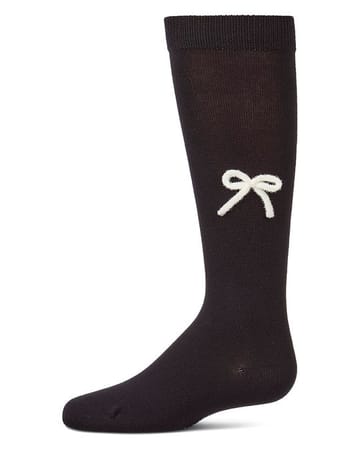 Memoi Knit Bow Cotton Knee High - MKF-7278