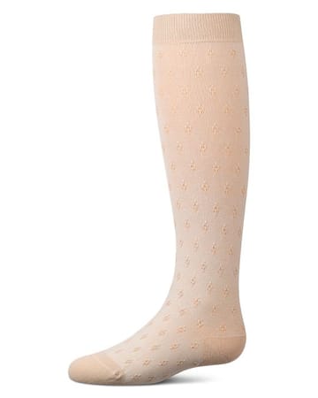 Memoi Tiny Bloom Pointelle Knee High - MKF-7281