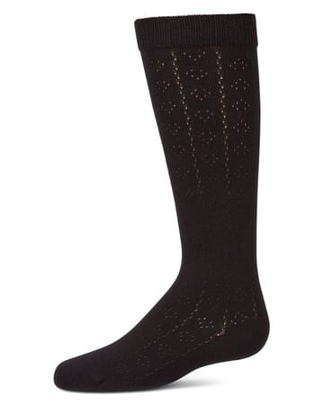 Memoi Dainty Heart with Lines Knee High - MKF-7284