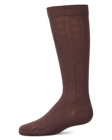 Memoi Dainty Heart with Lines Knee High - MKF-7284