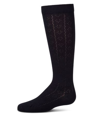 Memoi Dainty Heart with Lines Knee High - MKF-7284