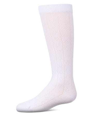 Memoi Dainty Heart with Lines Knee High - MKF-7284