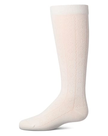 Memoi Dainty Heart with Lines Knee High - MKF-7284