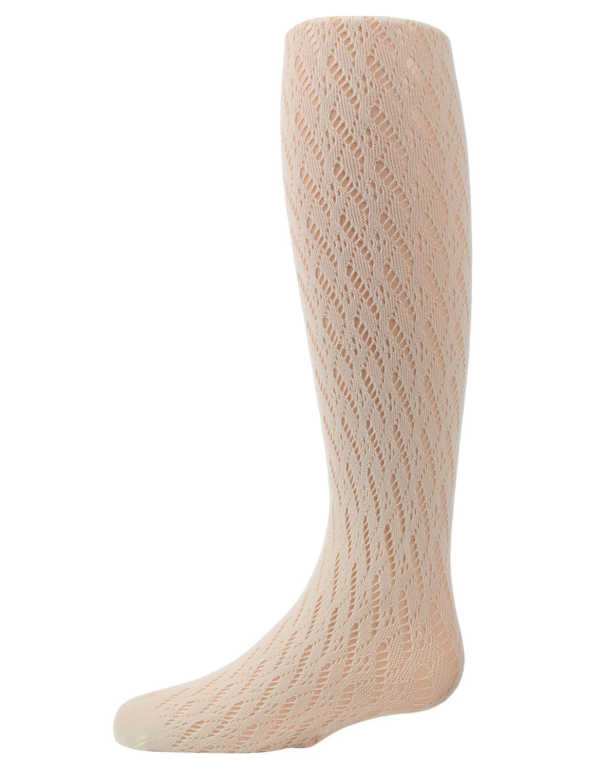 Memoi Girls' Diamond Swirl Nylon Net Tights