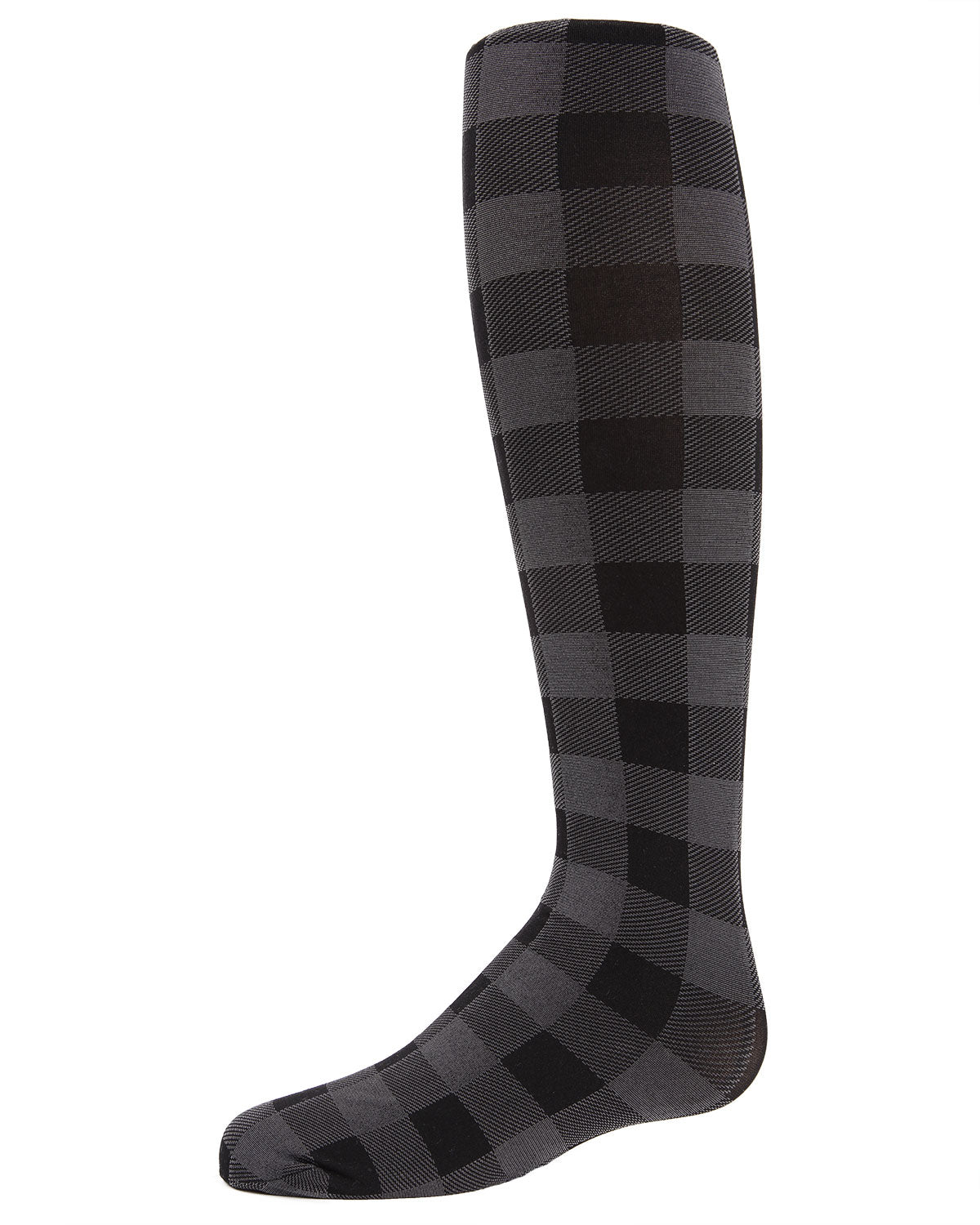 Girls' Checkerboard Plaid Opaque Tights