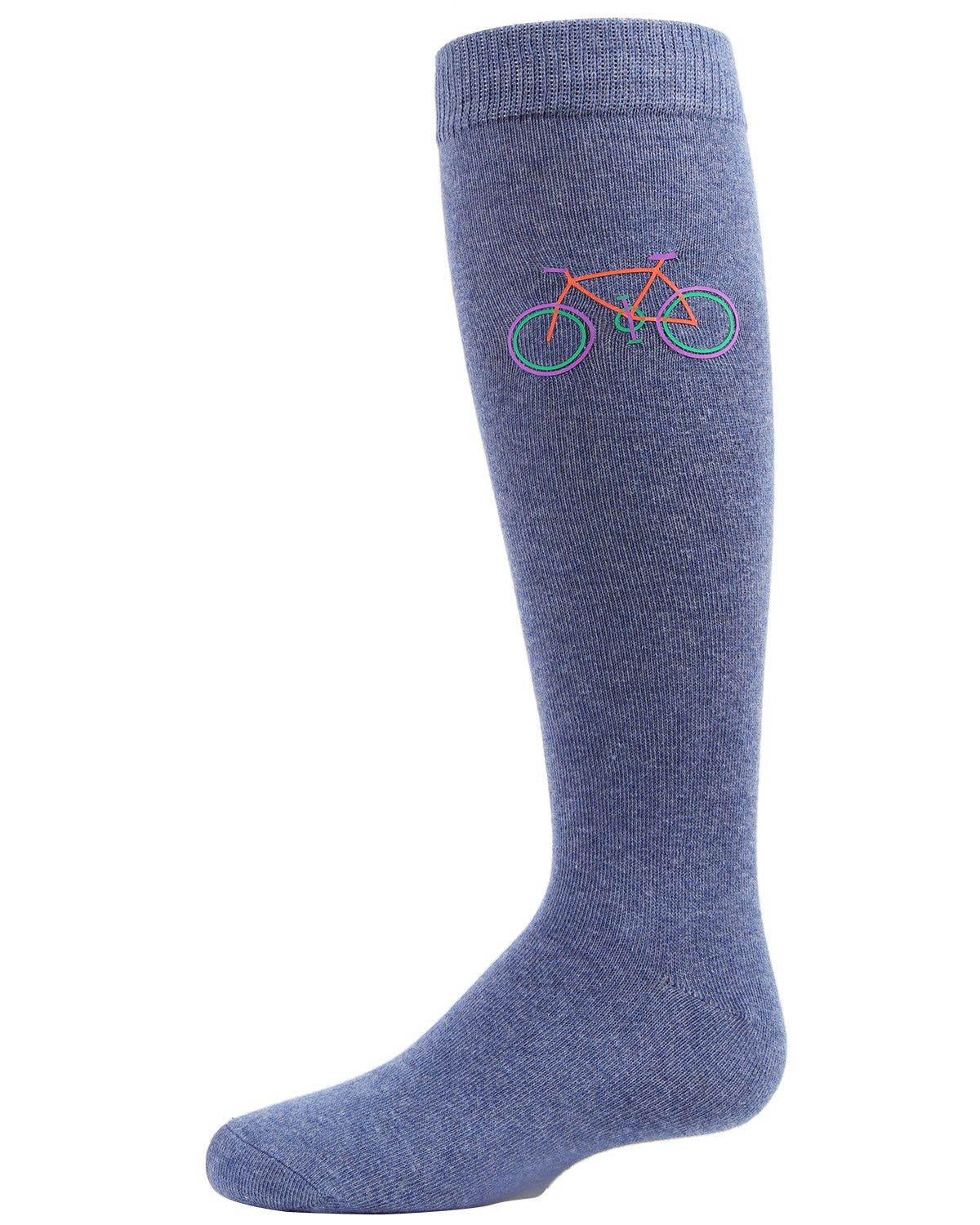 Girls' Embroidered Bicycle Knee-High Socks